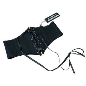 Scarlet Darkness Underbust Corset Lace Up Bustier Waist Cincher Goth Renaissance